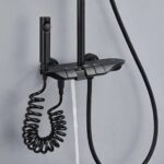 Four in One Shower Pole, Telephone Shower, Black and Grey