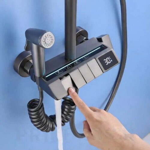 Shower With Led Light Rain Shower, Four in One Shower Pole