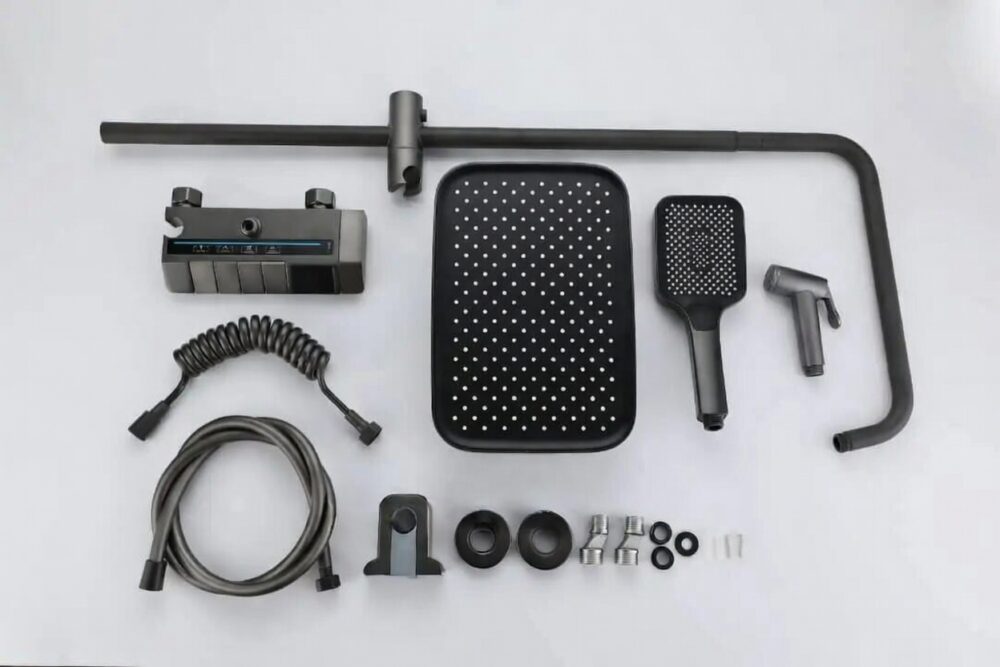 Shower With Led Light Rain Shower, Four in One Shower Pole