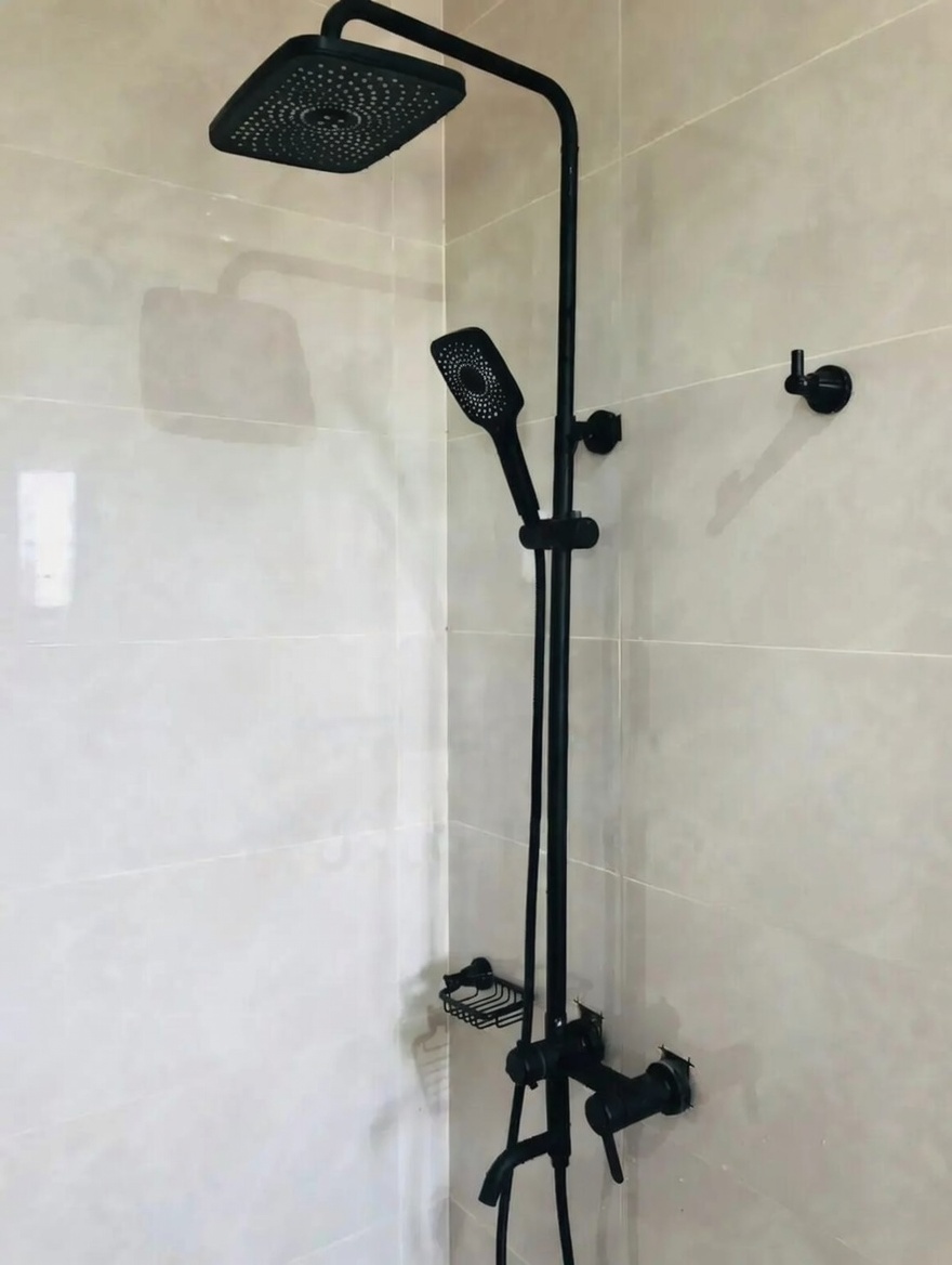 Black Quality Shower Pole, Rain Shower, Overhead Shower